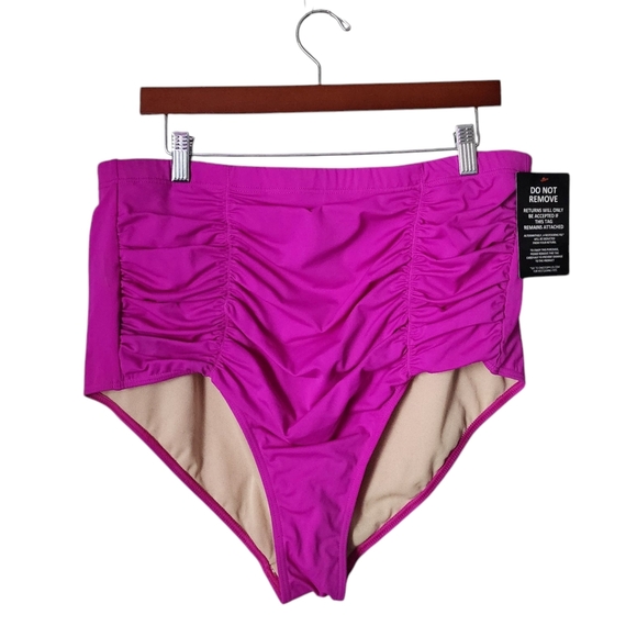 SWIMSUITS FOR‎ ALL NWT High Waisted Bikini Bottom Black Swimwear Size 20 Plus - Picture 1 of 9
